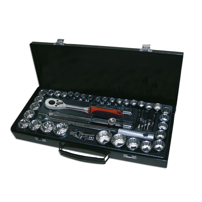 Set of 41 Pieces Socket Wrenches (10-32mm Y 3/8" - 1.1/4") 12 Edges