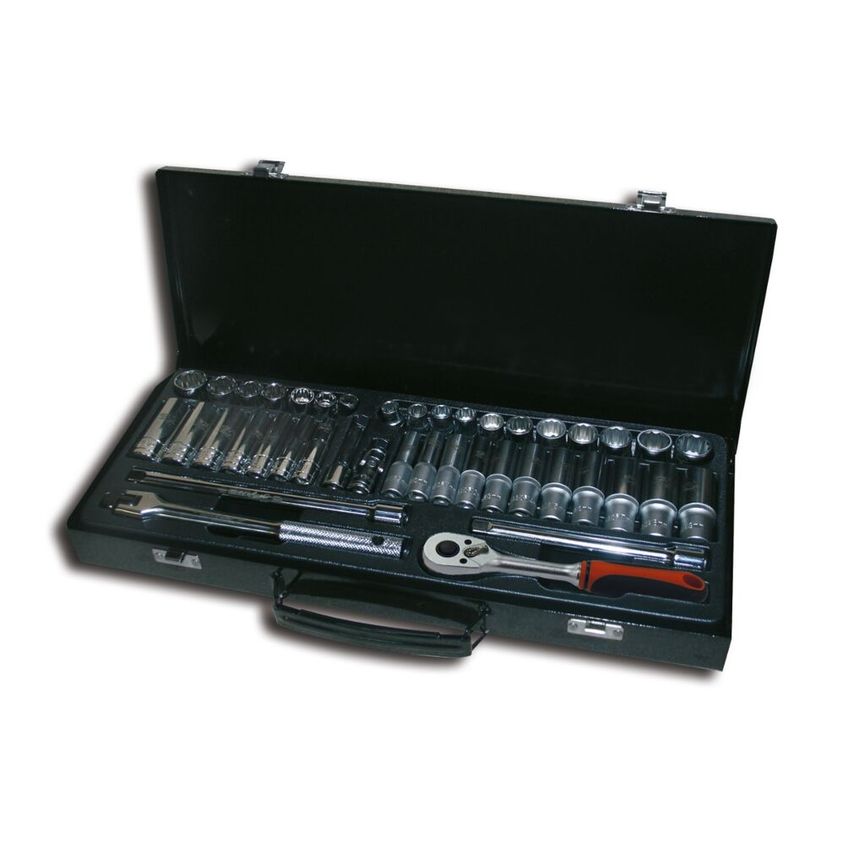 Set of 42 Pieces .socket Wrenches 3/8" (9-19mm Y 3/8" -3/4") 12 Edges