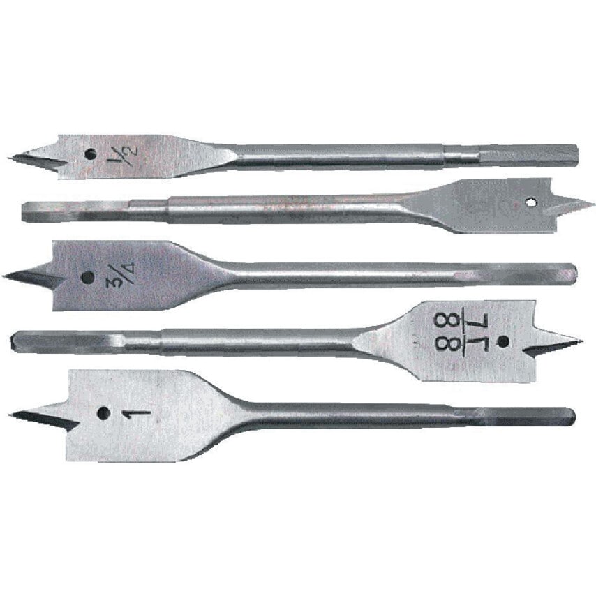 Set of 5 Flat Bits 1/2"-1"