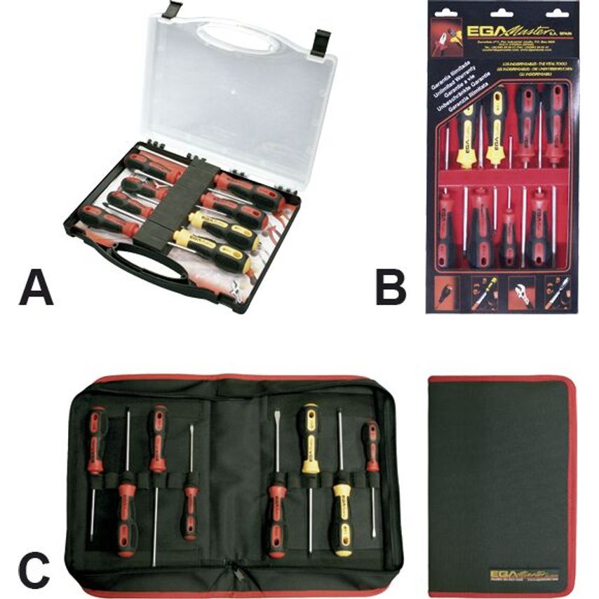 Set of 5 Screwdrivers Elect-ph Mastertork in Zipper Case