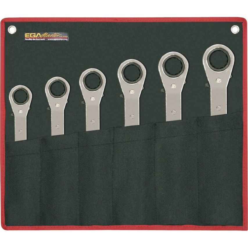 Set of 6 Double Ratchet Wrenches 8-10/14-17mm