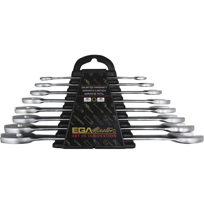 Set of 6 Open End Wrenches 3/8-7/16" - 13/16- 7/8" Mirror Polished Chrome Plating