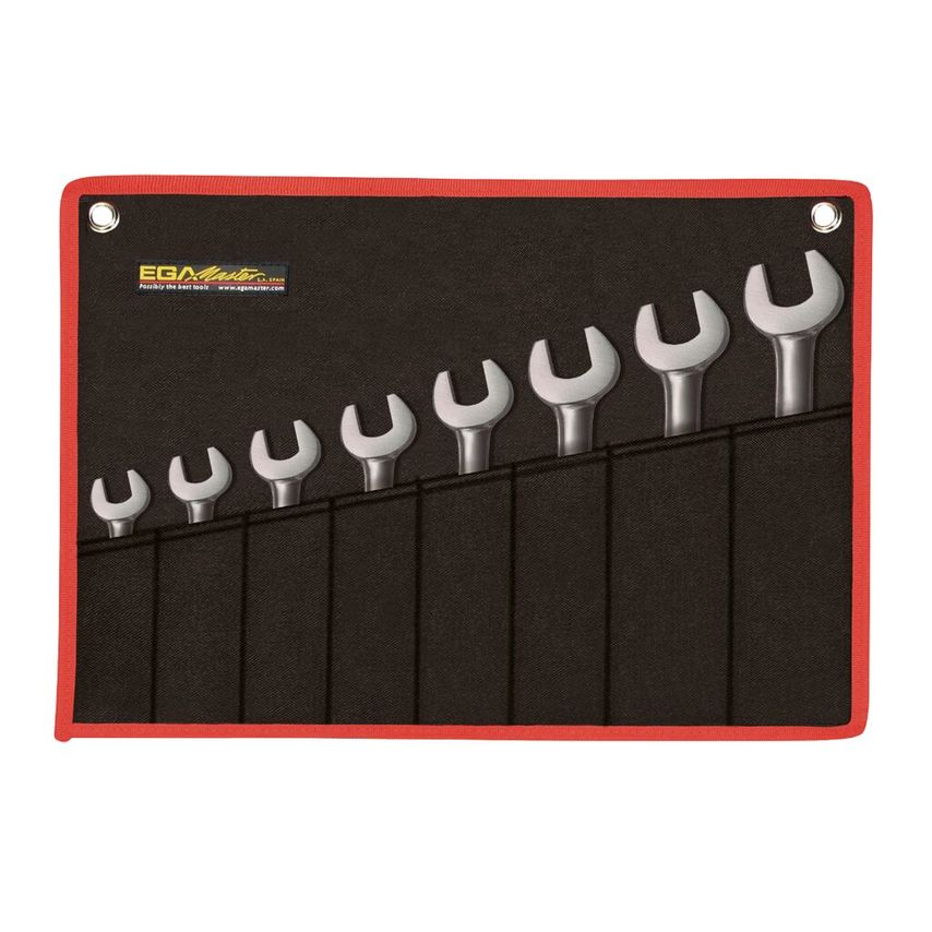 Set of 8 Open End Wrench 6-7/19-22mm Inox