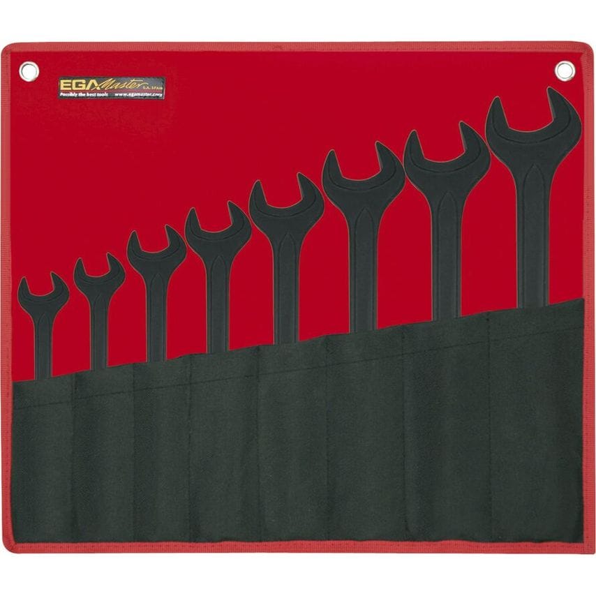 Set of 8 of Single Open Ended Jaw Spanner 8-19 mm Phosphated DIN-894 68608