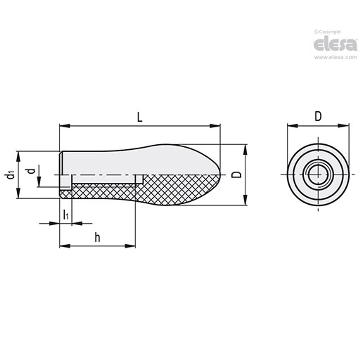 Shaped fixed handle-I.126/110-M14