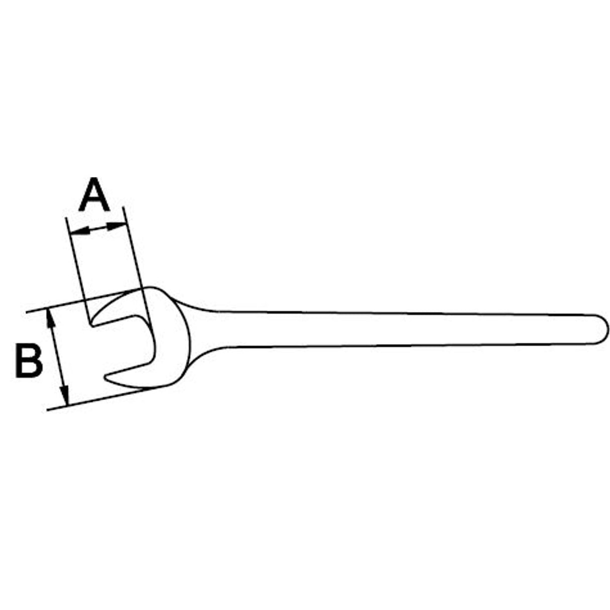 Single Open Ended Jaw Spanner 22mm DIN-894 Phosphated