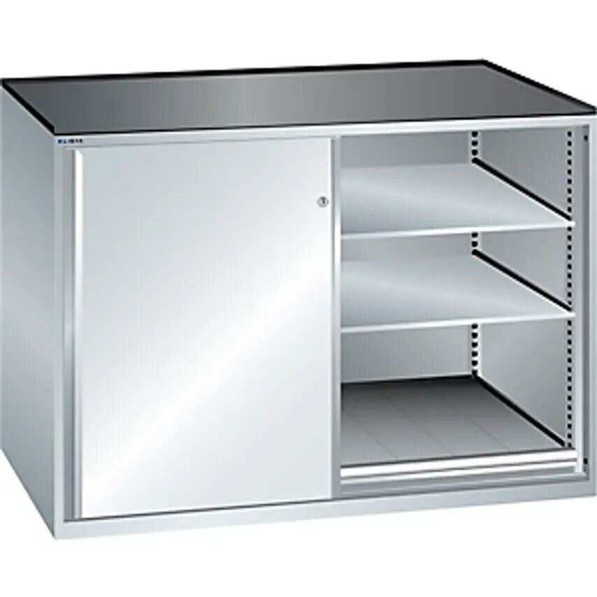 Sliding Door Cupboard - Max. Load Of Pull-Out Shelf 75 Kg - 4 Adjustable Drawers, Light Grey