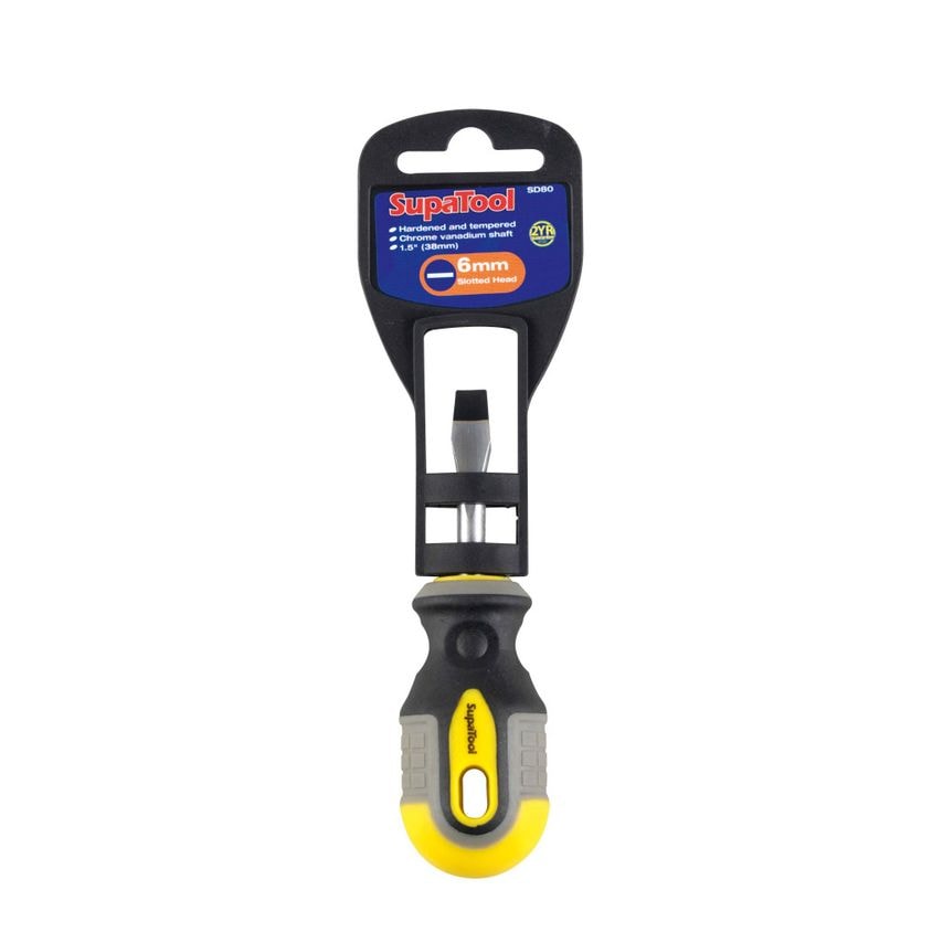 Slotted Head Stubby Screwdriver 38mm x 6mm