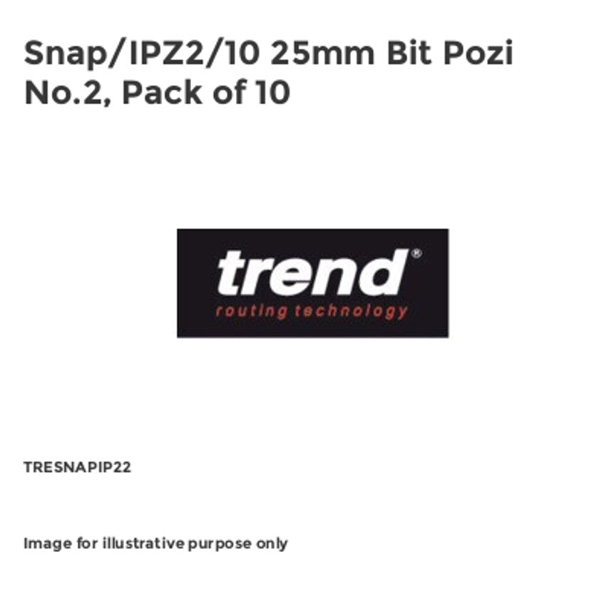 Snap/IPZ2/10 25mm Bit Pozi No.2, Pack of 10 TRESNAPIP22