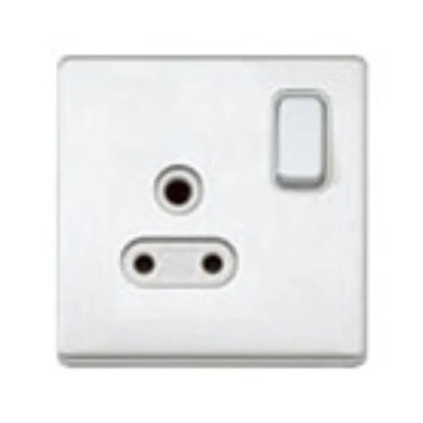 Socket 1 Gang Shuttered Switched DP 5A Sat Gold White Insert