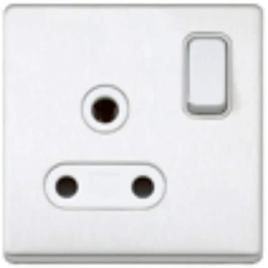 Socket 1 Gang Switched DP 3 Pin Round 15A Lacquered Brushed Stainless - K24383LBSW