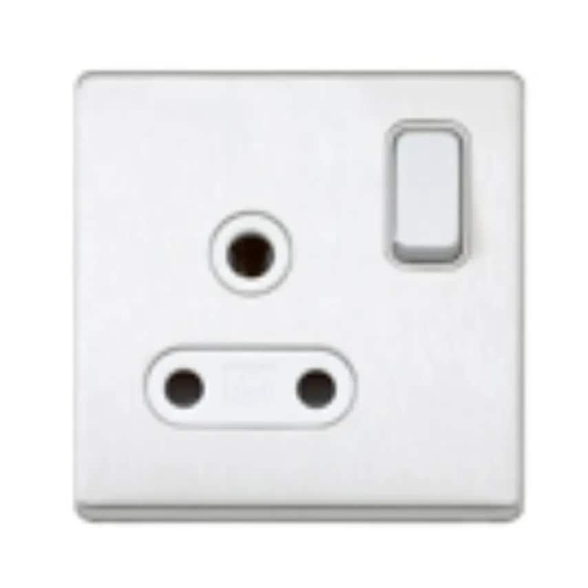 Socket 1 Gang Switched DP 3 Pin Round 15A Sat Gold Black Insert