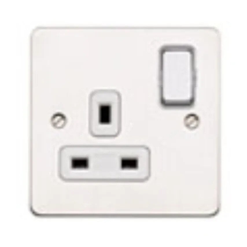 Socket 1 Gang Switched DP Dual Earth 13A Lacquered Brushed Steel Black - K14657LBSB