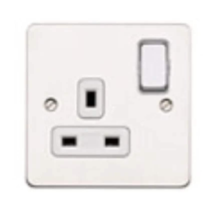 Socket 1 Gang Switched DP Dual Earth 13A Sat Gold White Inserts - K14357SAGW