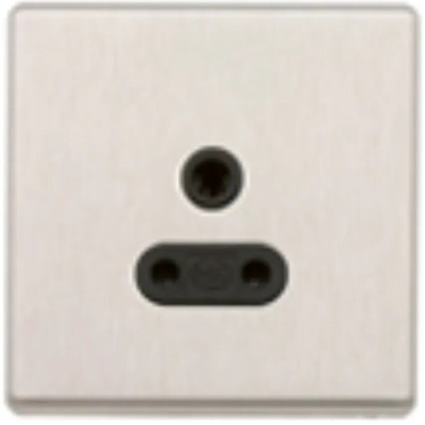 Socket 1 Gang Unswitched 3 Pin Round 5A Lacquered Brushed Stainless ST - K24381LBSW