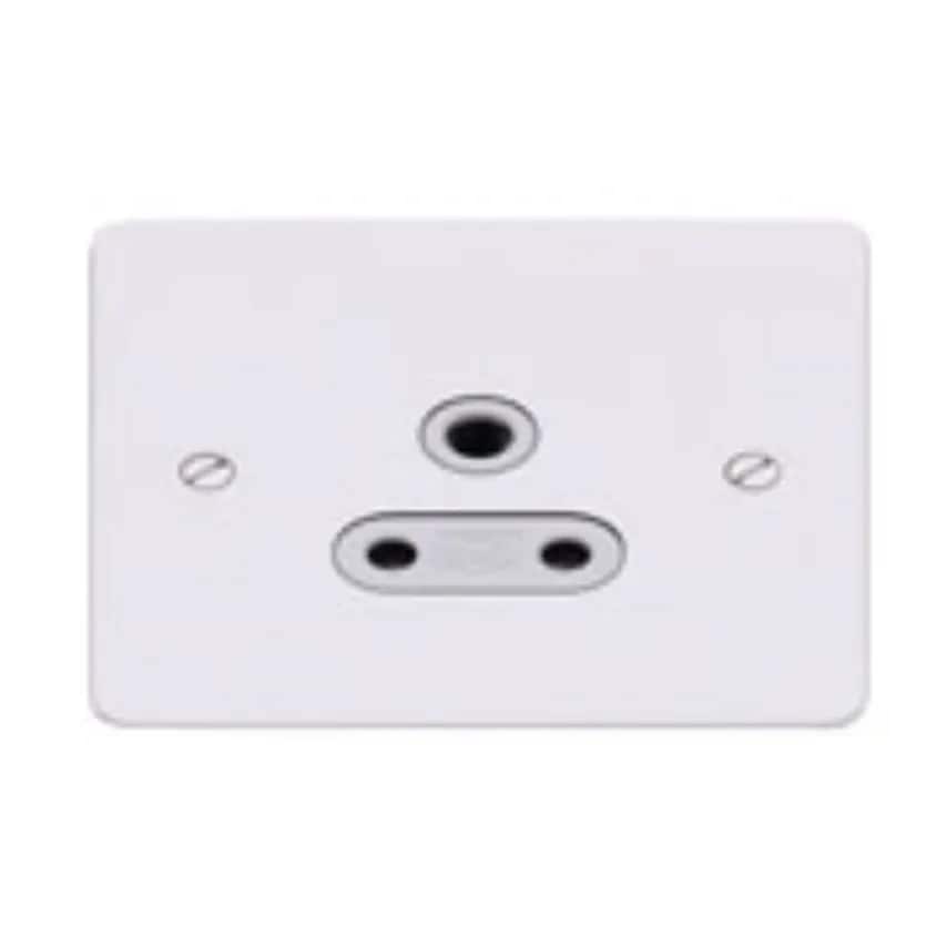 Socket 1 Gang Unswitched 3 Pin Round 5A Lustrous Black Blk Inserts