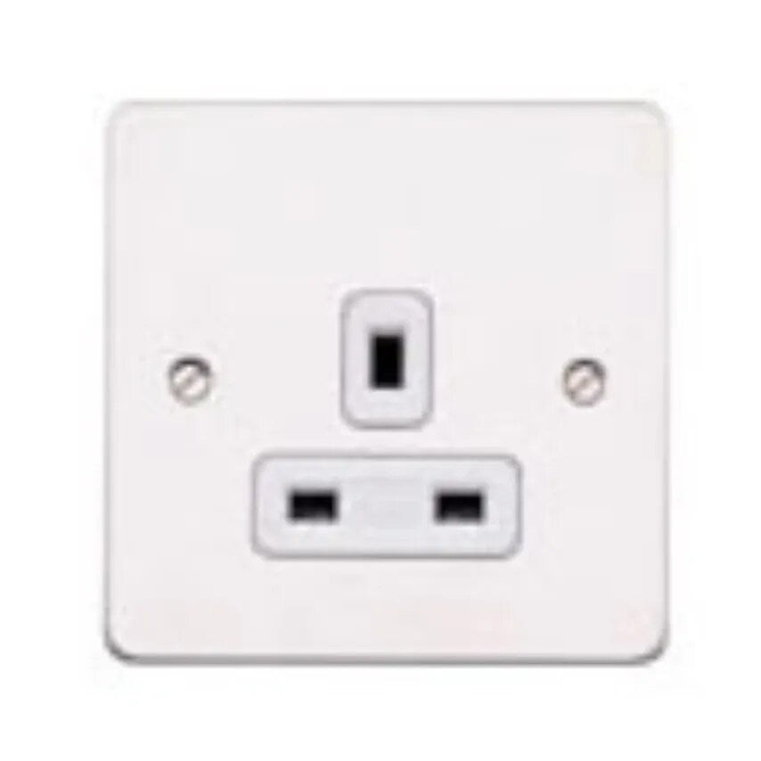 Socket 1 Gang Unswitched Dual Earth 13A Lacquered Brushed Steel White I - K14780LBSW