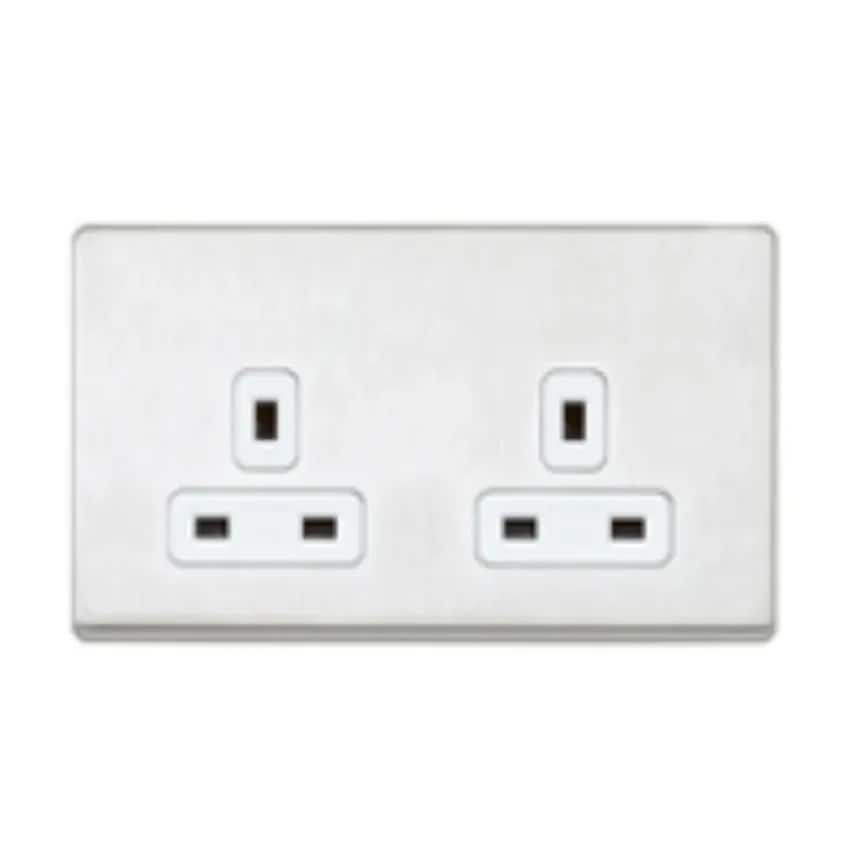 Socket 2 Gang Unswitched Dual Earth 13A Sat Gold Black Inserts - K24781SAGB