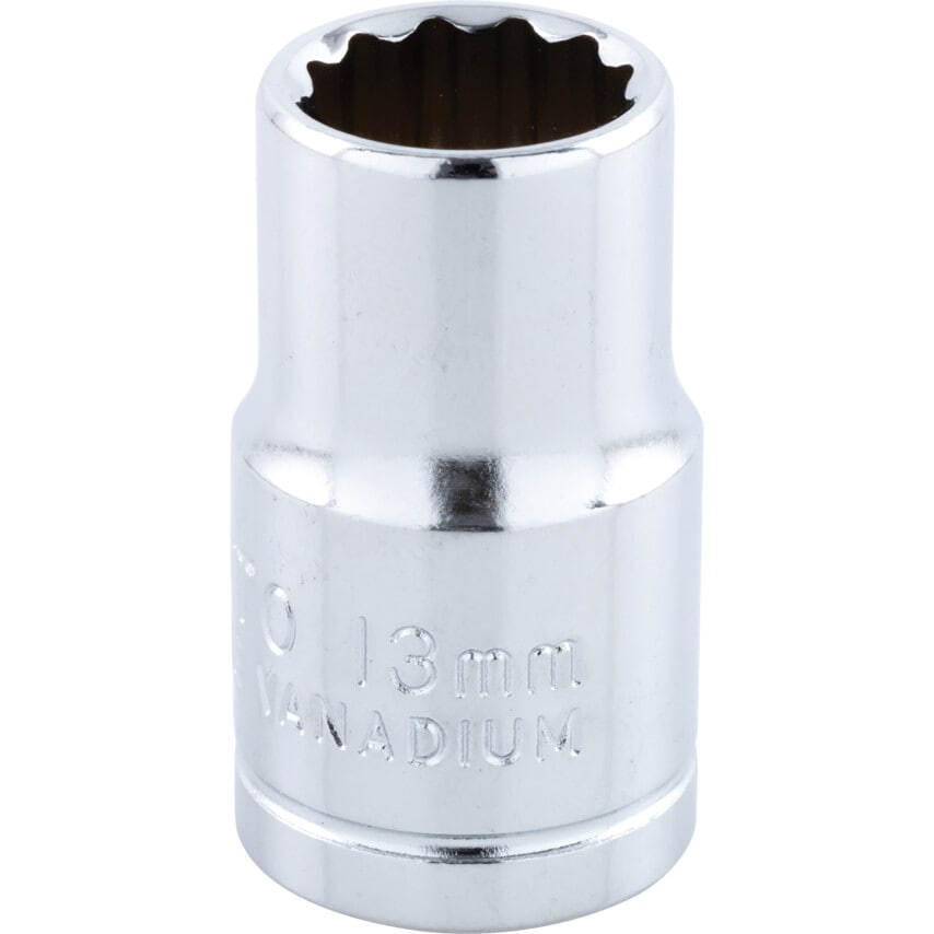 Socket Bi-hexagon 1/2" Square Drive 13mm Chrome Vanadium (12-Point)