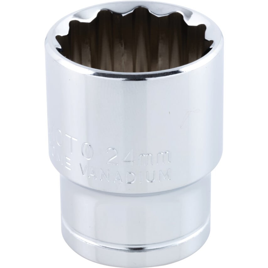 Socket Bi-hexagon 1/2" Square Drive 24mm Chrome Vanadium (12-Point)