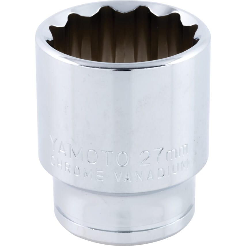 Socket Bi-hexagon 1/2" Square Drive 27mm Chrome Vanadium (12-Point)