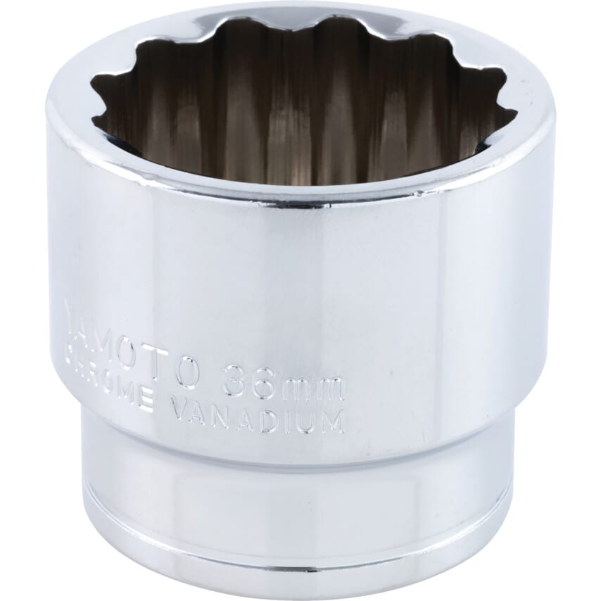 Socket Bi-hexagon 1/2" Square Drive 36mm Chrome Vanadium (12-Point)