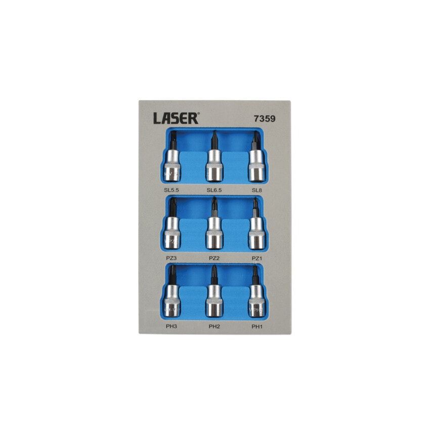 Socket Bit Set 3/8"D 9 Piece