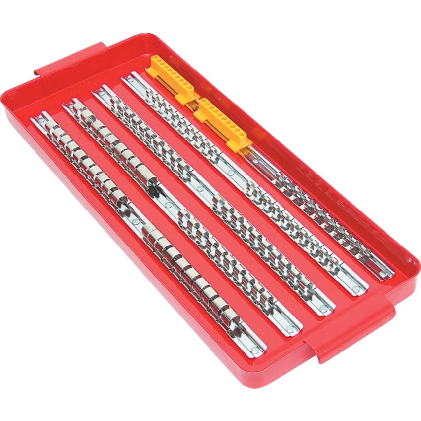 Socket Rail Tray 1/4", 3/8" & 1/2" Square Drive 110 Piece