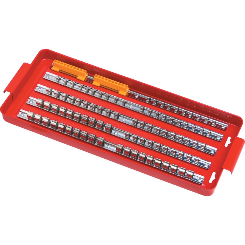 Socket Rail Tray 1/4", 3/8" & 1/2" Square Drive 110 Piece