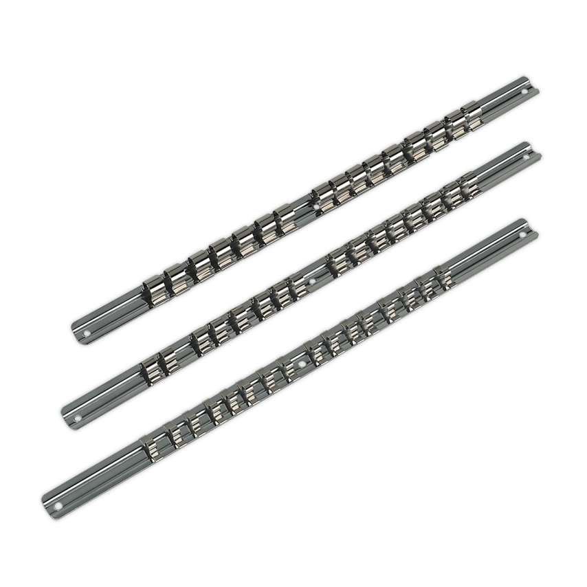 Socket Retaining Rail Set 3 Piece 1/4", 3/8" & 1/2" Square Drive