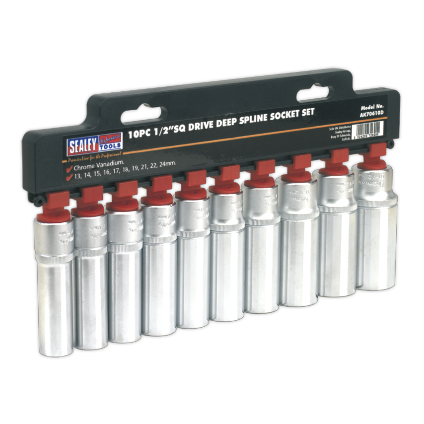 Socket Set10 Piece Deep 1/2" Square Drive Total Drive