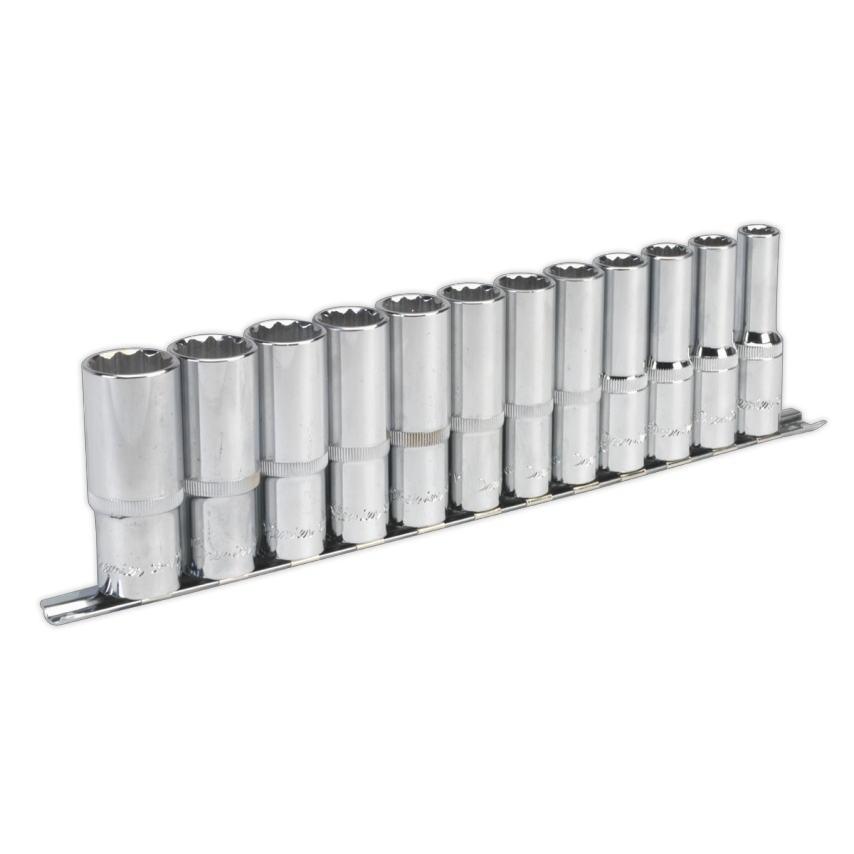 Socket Set12 Piece 1/2" Square Drive 12PT Deep WallDrive Metric