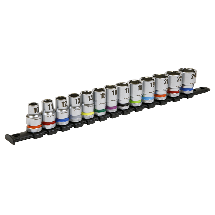Socket Set13 Piece 1/2" Square Drive 6PT WallDrive Metric