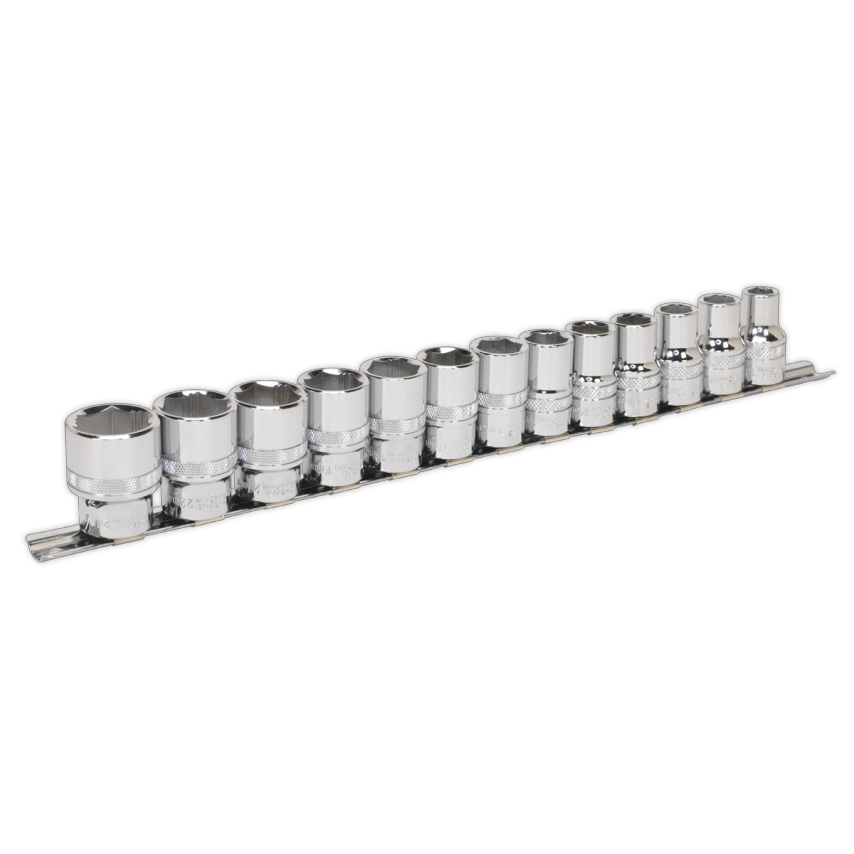 Socket Set13 Piece 1/2" Square Drive Lock-on 6PT Metric