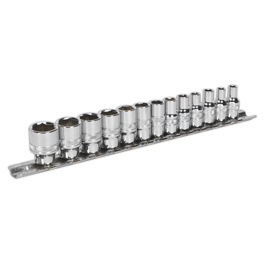 Socket Set13 Piece 1/4" Square Drive Lock-on 6PT Metric