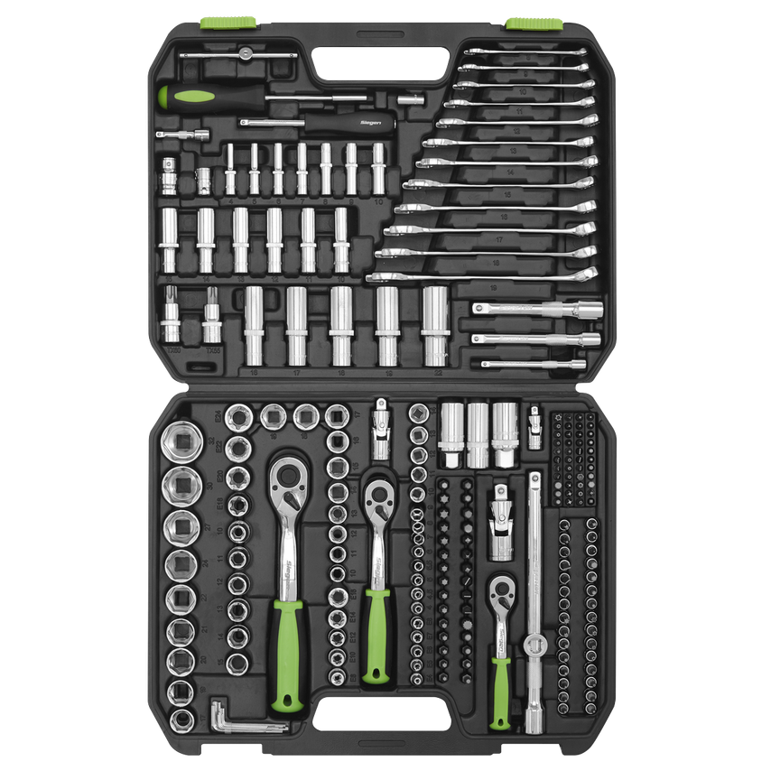 Socket Set219 Piece 1/4", 3/8" & 1/2" Sq Drive WallDrive Metric
