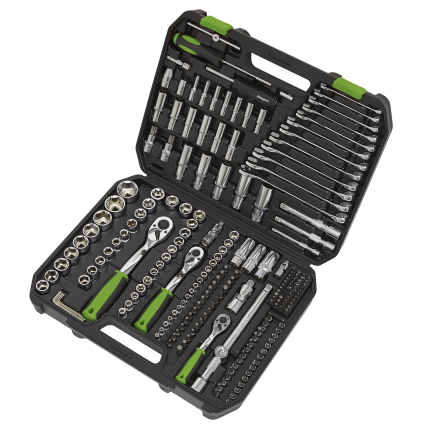 Socket Set219 Piece 1/4", 3/8" & 1/2" Sq Drive WallDrive Metric