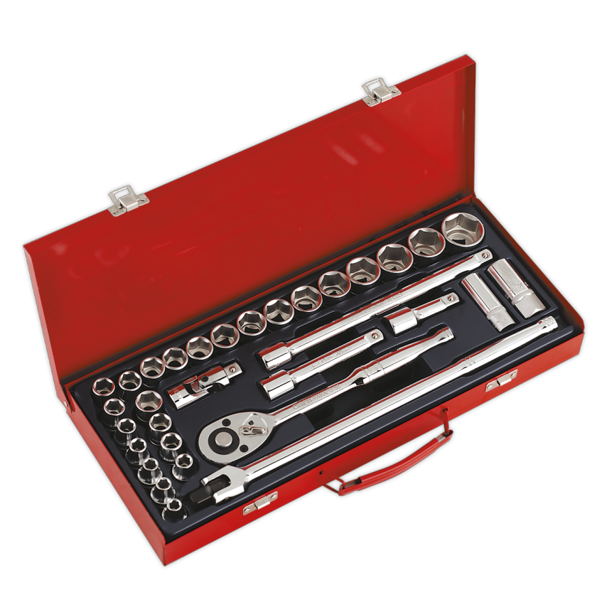 Socket Set32 Piece 1/2" Square Drive 6PT WallDrive - Metric/Imperial