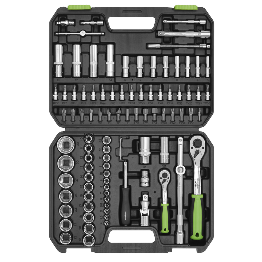 Socket Set94 Piece 1/4" & 1/2" Sq Drive WallDrive Metric