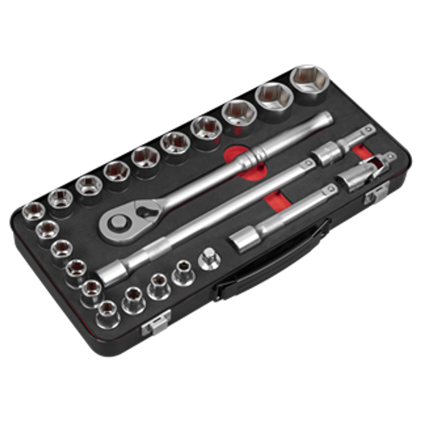 Socket Set 1/2"Sq Drive 24pc - Premier Platinum Series