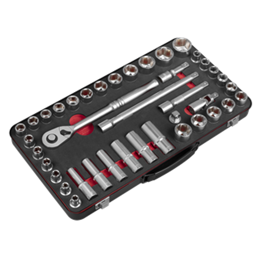 Socket Set 1/2"Sq Drive 40pc - Metric/Imperial - Premier Platinum Series