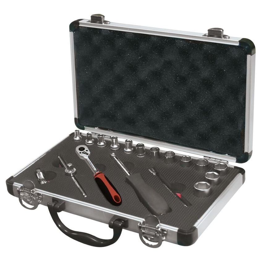 Socket Set 1/4" - 18 Pieces (6 Edges 4-14 mm)