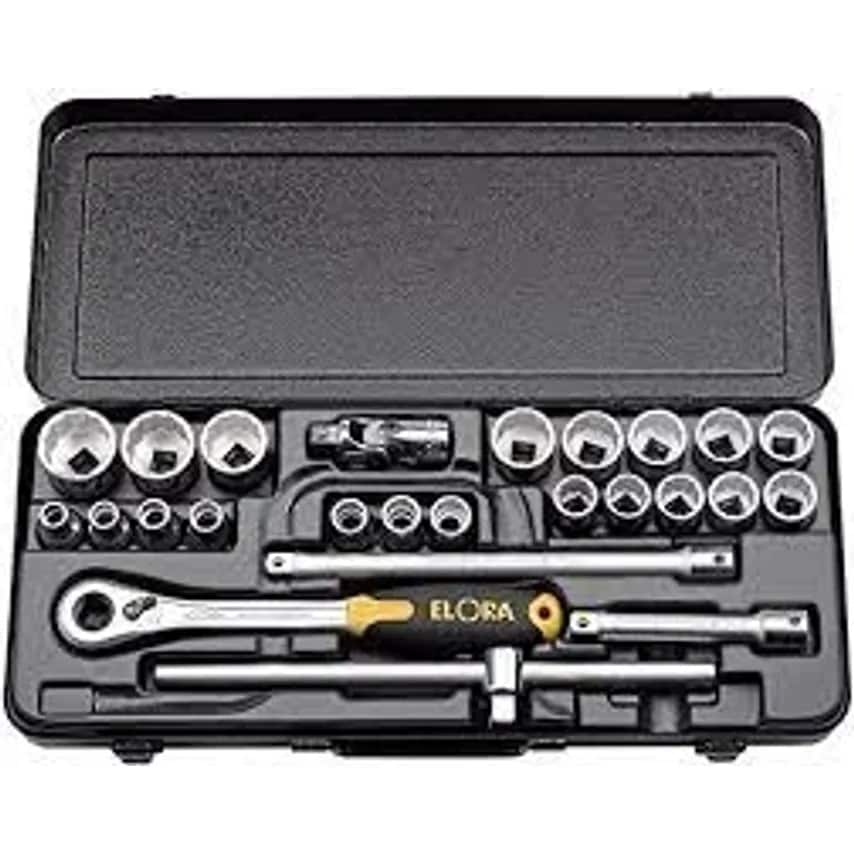 Socket Set Imperial Square Drive 23 Piece 1/2in Chrome Vndm Steel CH