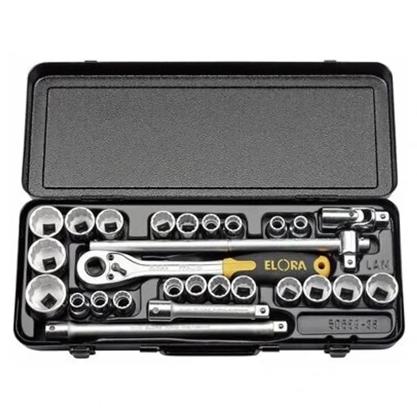 Socket and bit Set 27 Pce 1/2in Square Drive mm-af Chrome Vndm Steel