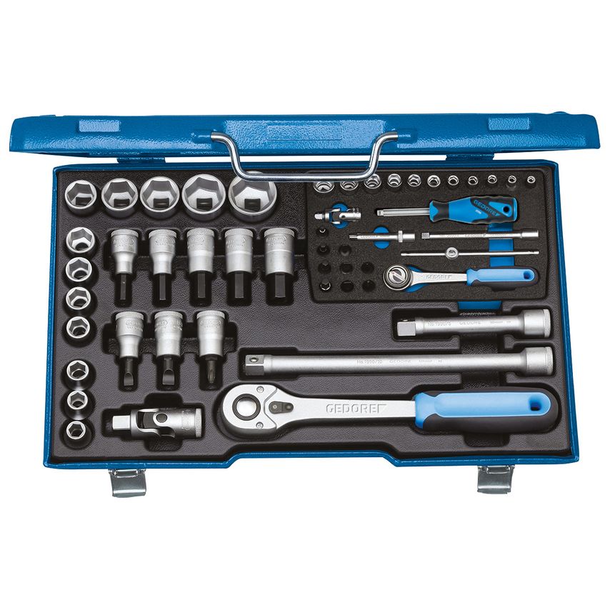 Socket set 1/4"+1/2" 50 pcs 4-30 mm