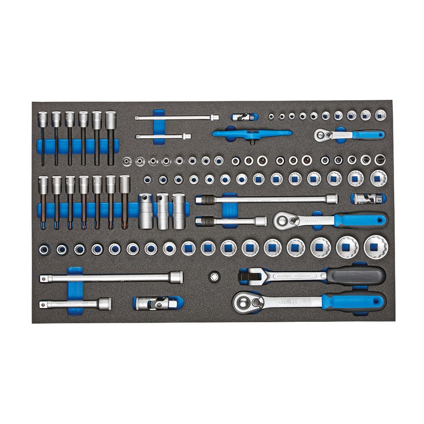 Socket set 1/4"-3/8"-1/2" in CT module 91 pcs