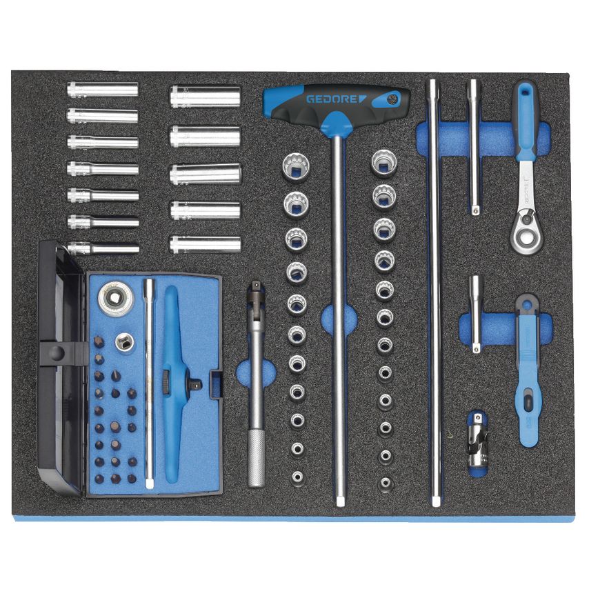 Socket set 1/4" in CT module 67 pcs