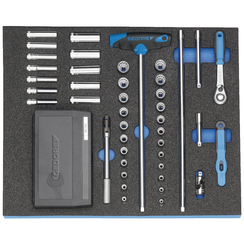 Socket set 1/4" in CT module 67 pcs