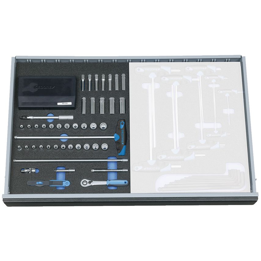 Socket set 1/4" in CT module 67 pcs