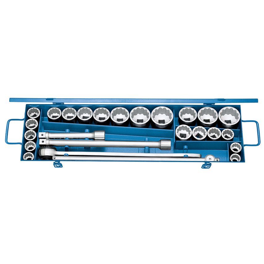 Socket set 3/4" 25 pieces UD profile mm+inch
